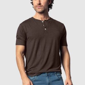 Kenneth Cole Henley Shirt Brown